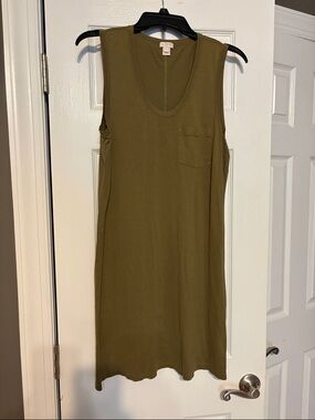 J. Crew Olive Green Sleeveless Tank Dress